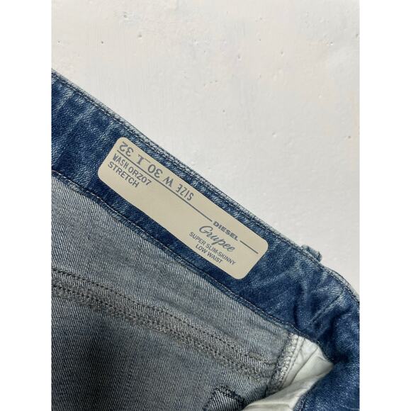 NEW DIESEL Grupee-NE 0837T Womens Jeans W30 Sweat Jogg Super Slim Skinny Blue - Picture 8 of 9